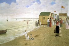 Sanlucar de Barrameda beach', oil by Joaquín Turina.