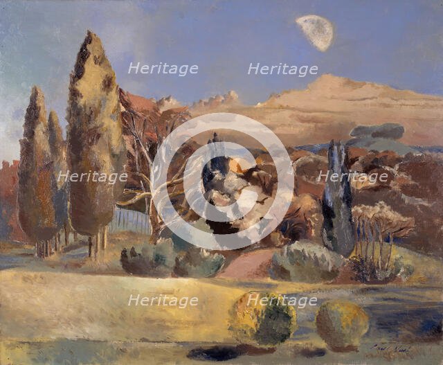 Landscape of the Moon's First Quarter, 1943. Creator: Paul Nash.