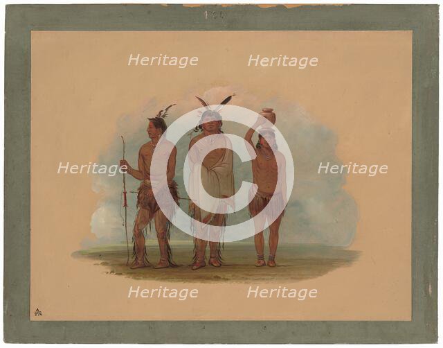 Three Walla Walla Indians, 1855/1869. Creator: George Catlin.