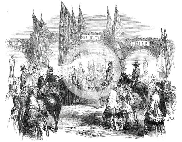 Inauguration of the Statues of Nelson and Wellington, on Southsea Common, 1850. Creator: Ebenezer Landells.