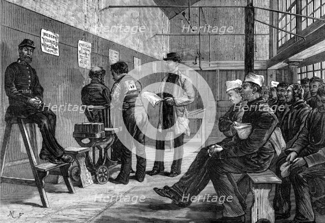 Sketches in the Clerkenwell House of Correction: weighing prisoners, 1874. Creator: Unknown.