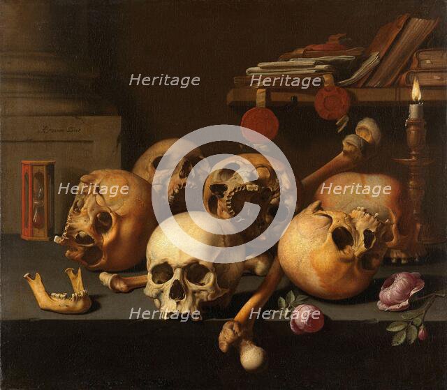 Vanits still life, 1640-1672. Creator: Aelbert Jansz van der Schoor.