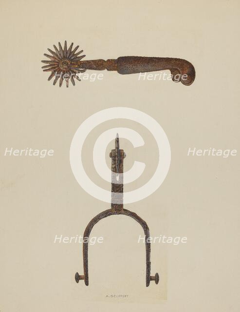 Spurs, c. 1937. Creator: Albert Geuppert.