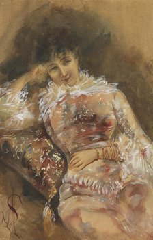 Portrait of Sarah Bernhardt (1844-1923), c. 1880. Creator: Stevens, Alfred (1823-1906).
