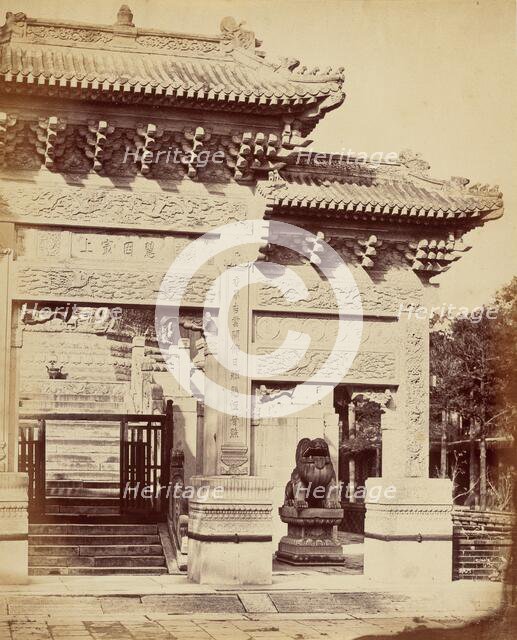 Part of the Entrance to the Lama Temple Near Pekin, October 1860, 1860. Creator: Felice Beato.