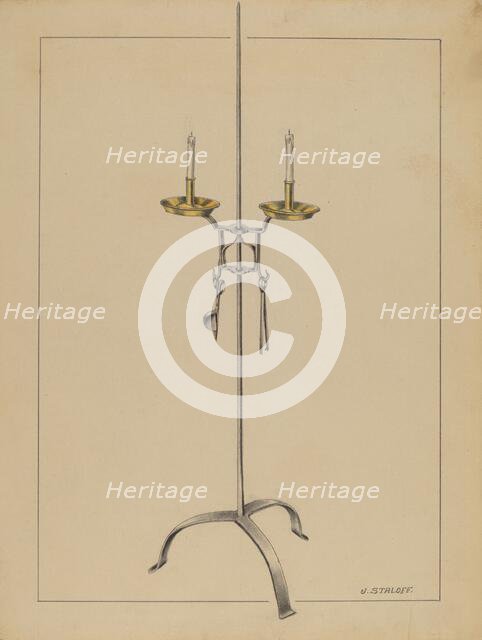 Candlestick Stand, c. 1936. Creator: Jack Staloff.