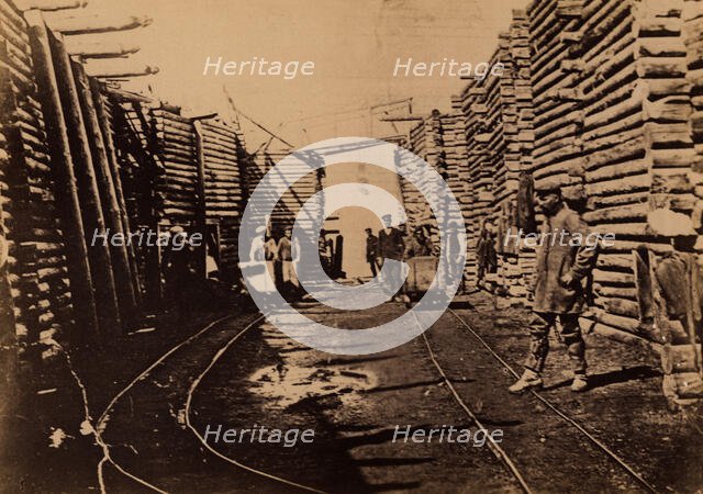 Exiled Convicts Hauling Coal in the Yards of the Due Coal Mine, 1880-1899. Creator: Innokenty Ignatievich Pavlovsky.