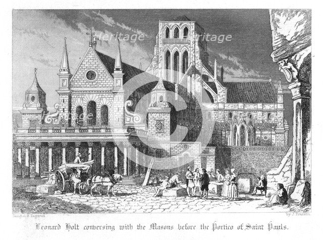 Scene from Old St Paul's by William Harrison Ainsworth, 1855. Artist: John Franklin