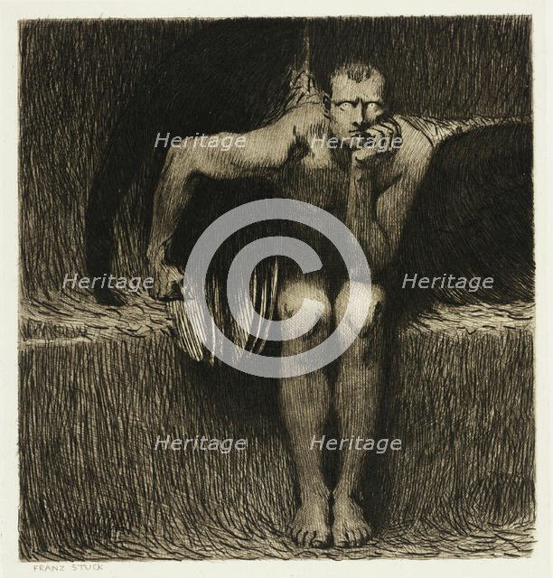 Lucifer, c. 1890. Creator: Franz von Stuck.