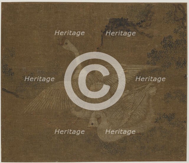 Pair of domestic geese, Possibly Ming dynasty, 1368-1644. Creator: Unknown.