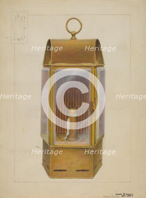 Wardroom Lamp from "Constitution", c. 1937. Creator: James M. Lawson.