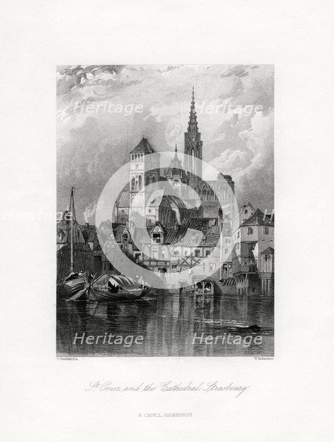 St Omer and the cathedral, Strasbourg, France, 19th century. Artist: W Richardson