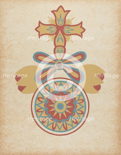 Santa Barbara Mission Doorway Design from the portfolio "Decorative Art...", 1935/1942. Creator: Unknown.