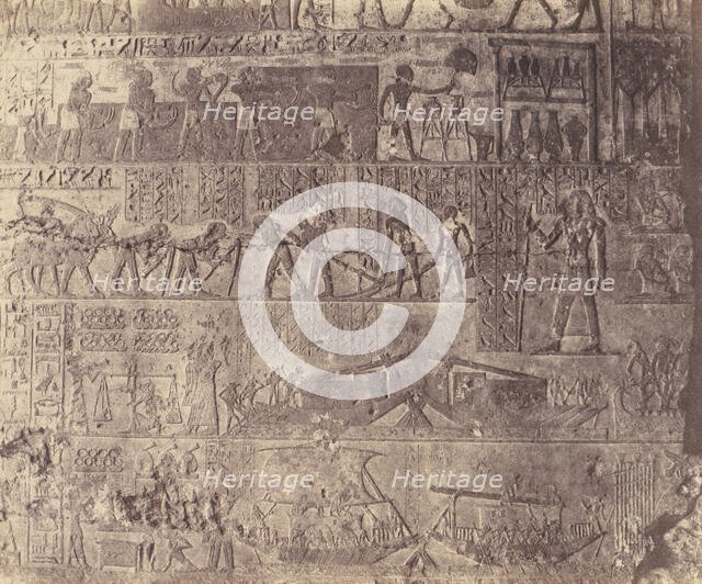 El-Kab (éléthya), Architecture Hypogéenne - Tombeau de Phapé - Sculptu..., 1851-52, printed 1853-54. Creator: Félix Teynard.