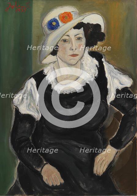 A Lady Wearing a Hat; The Artist's Wife, Dagny Marie Christensen, née Nielsen, 1935. Creator: John Christensen.