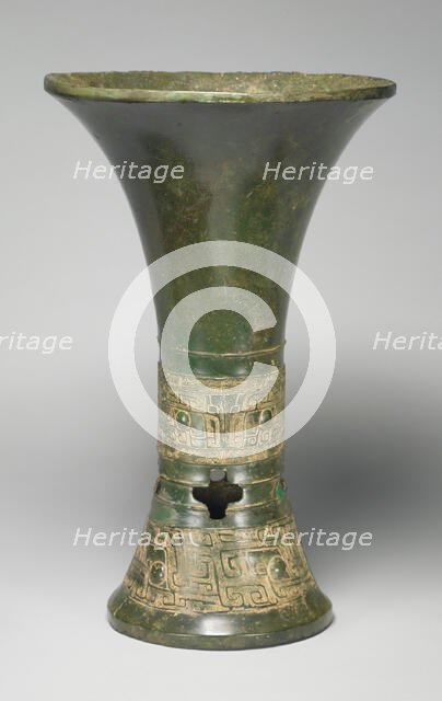 Beaker, Shang dynasty ( about 1600-1046 BC ). Creator: Unknown.