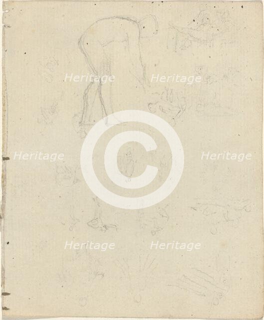 Sheet of Studies [recto and verso]. Creator: John Flaxman.