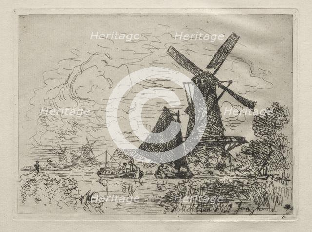 Windmills in Holland. Creator: Johan Barthold Jongkind (Dutch, 1819-1891).