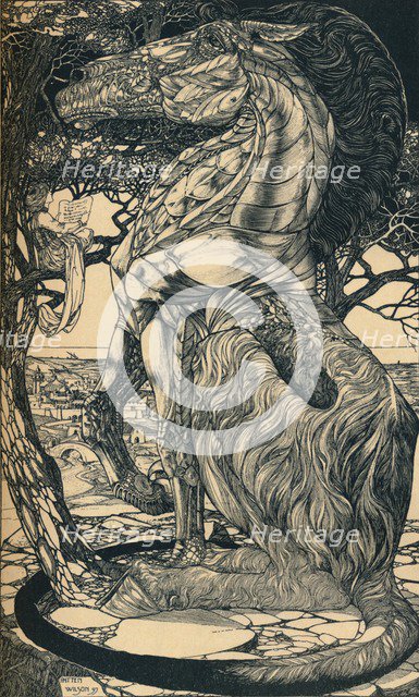 'Rustum and the Simoorg', c1897. Artist: Philip William May.