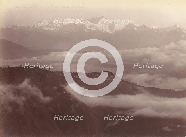 View of Darjeeling and Himalayas, 1860s-70s. Creator: Unknown.