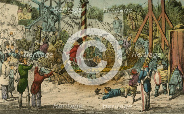 'Mr. Jorrocks takes a Ride at the Fête at St. Cloud', 1838. Artist: Henry Thomas Alken.