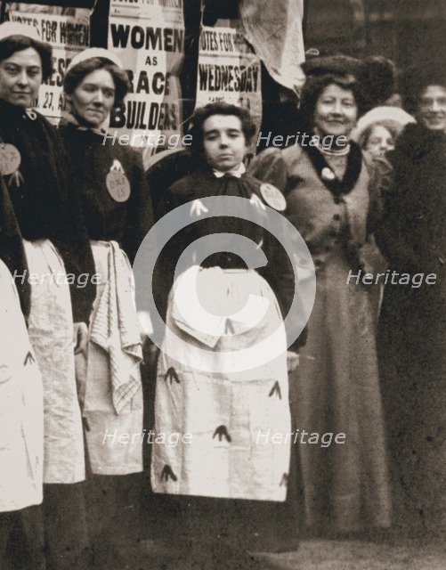 Ada Flatman, British suffragette, at a demonstration she organised in Liverpool, 1909. Artist: Unknown