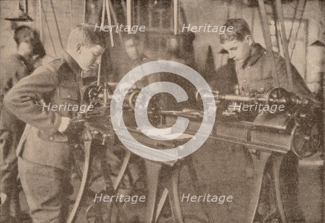 Boys of Bradfield College making shell parts, Berkshire, c1916 (1928). Artist: Unknown.