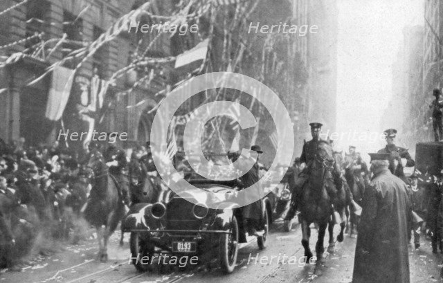 Marshal Joffre and Viviani arrive in New York, First World War, 9 May 1917. Artist: Unknown