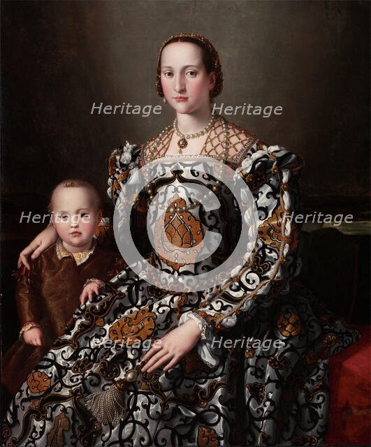 Eleonora of Toledo and Her Son, between 1545 and 1550. Creators: Agnolo Bronzino, Workshop of Agnolo Bronzino.