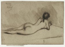 Study from the Nude of a Girl Lying Down, 1890. Creator: Theodore Roussel.