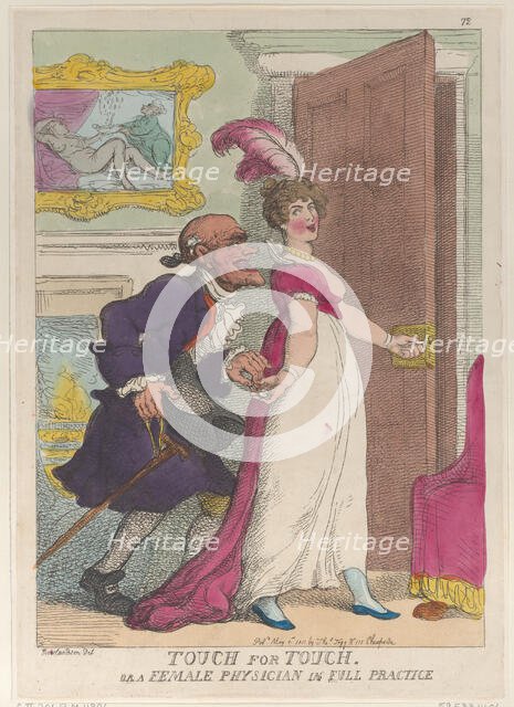 Touch for Touch or a Female Physician in Full Practice, May 1, 1811., May 1, 1811. Creator: Thomas Rowlandson.
