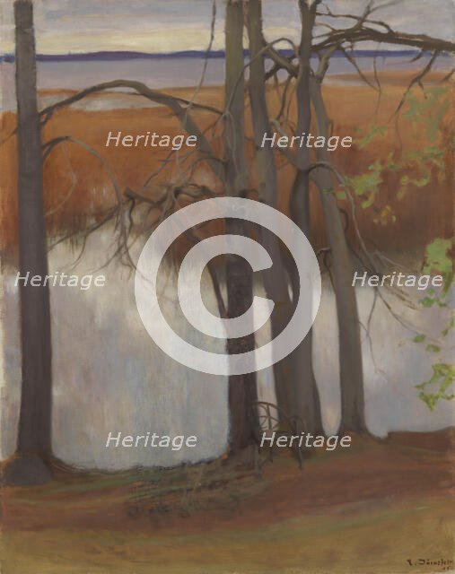 Lake Shore with Reeds, 1905. Creator: Eero Jarnefelt.