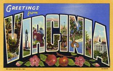 'Greetings from Virginia', postcard, 1939. Artist: Unknown