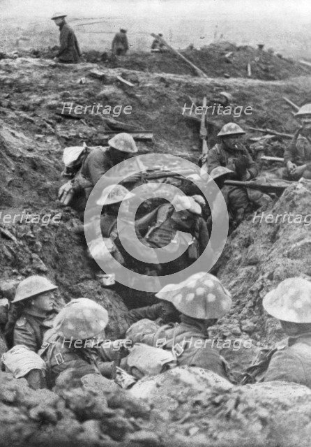 British troops at the Menin Road, near Ypres, Belgium, 30 October, 1917. Artist: Unknown