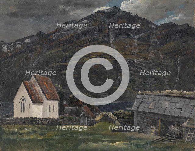 The Church at Ullensvang in Hardanger, probably 1835. Creator: Knud Baade.
