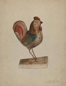 Pa. German Toy Rooster with Bellows, 1935/1942. Creator: Isabelle De Strange.