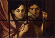 Two Women Behind a Grille, 1645. Artist: Murillo, Bartolomé Estebàn (1617-1682)