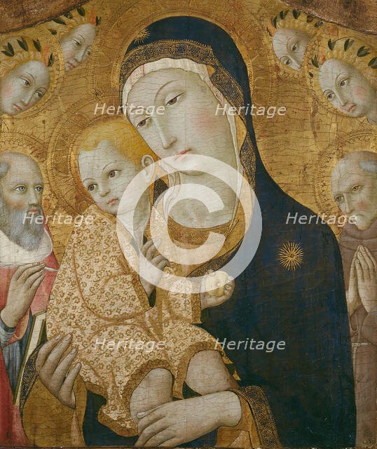Virgin and Child with Saints Jerome, Bernardino of Siena, and Angels, 1450/60. Creator: Sano di Pietro.