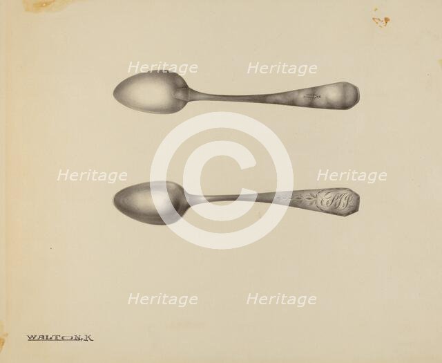 Silver Spoon, c. 1938. Creator: Kalamian Walton.