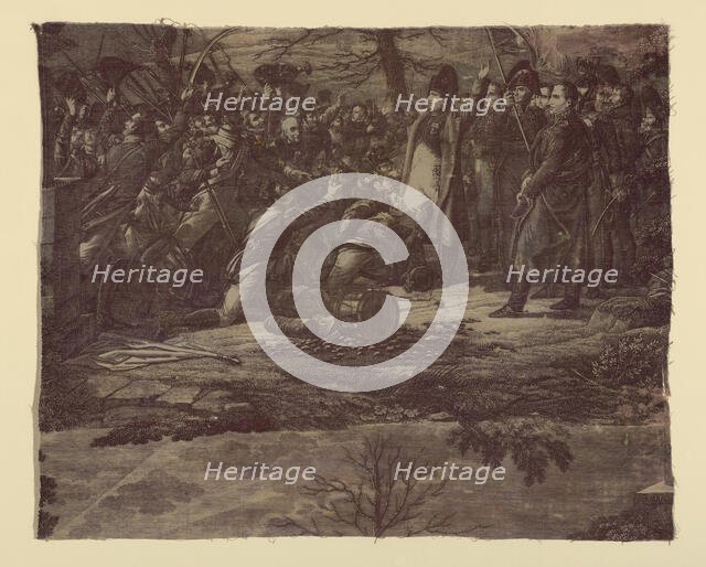 Le Retour de L'Ile d'Elbe (The Return from the Isle of Elba) (Furnishing Fabric), Nantes, c. 1830. Creator: Favre-Petitpierre et Cie.