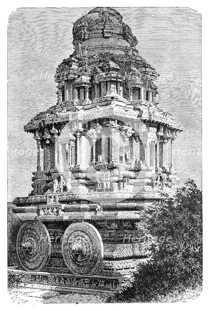 Ruins of a temple in Hampi, India, 1895.Artist: Bertrand