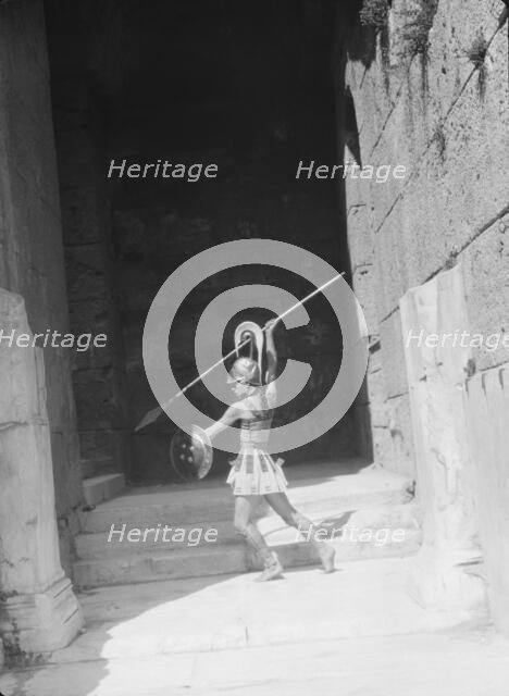 Kanellos dance group at ancient sites in Greece, 1929 Creator: Arnold Genthe.