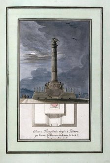Design of the column commemorating centennial of the Battle of Poltava.