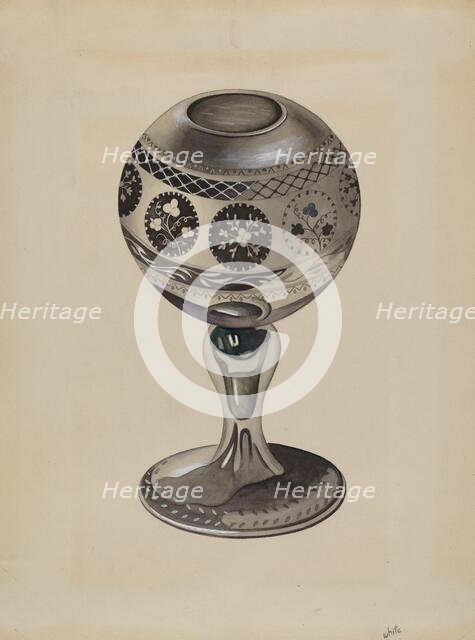 Mirrored Glass Vase, c. 1936. Creator: Edward White.