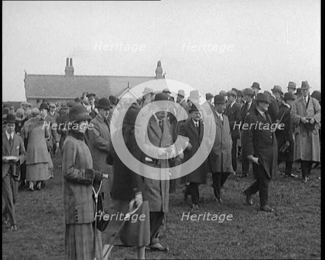 Mary, Princess Royal and Countess of Harewood Amongst a Crowd at a Horse Racing Event, 1920. Creator: British Pathe Ltd.