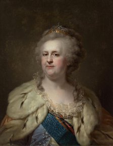 Portrait of Empress Catherine II (1729-1796), 1790s. Creator: Lampi, Johann-Baptist von, the Elder (1751-1830).