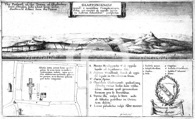 'The Prospect of the Towne of Glastonbury', late 17th century. Artist: Wenceslaus Hollar.