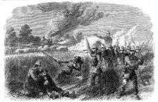 The Civil War in America: fight at Hainsville, on the Upper Potomac - advance of the..., 1861. Creator: Unknown.
