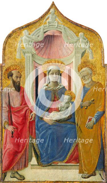 Madonna and Child Enthroned with Saint Peter and Saint Paul, c. 1430. Creator: Domenico di Bartolo.