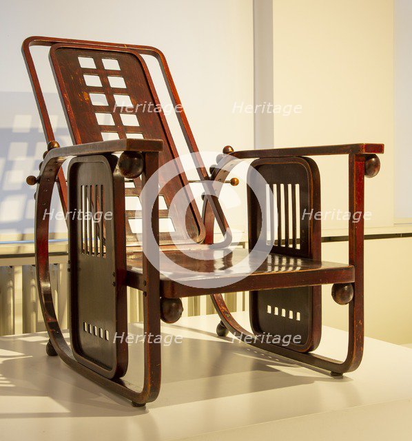 Chair designed by Josef Hoffmann, 'Sitzmachine', 1905, (2018) Creator: Alan John Ainsworth.